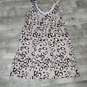 SHEIN Gray and White Patterned Dress